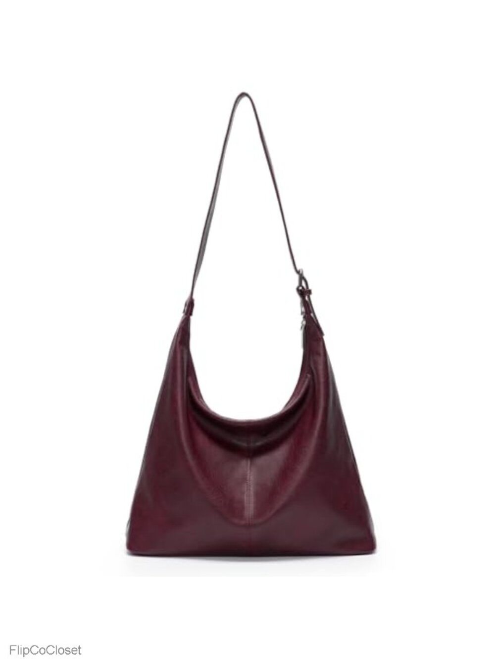 Large Vegan Leather Slouchy Hobo Shoulder Bag Work Handbag
